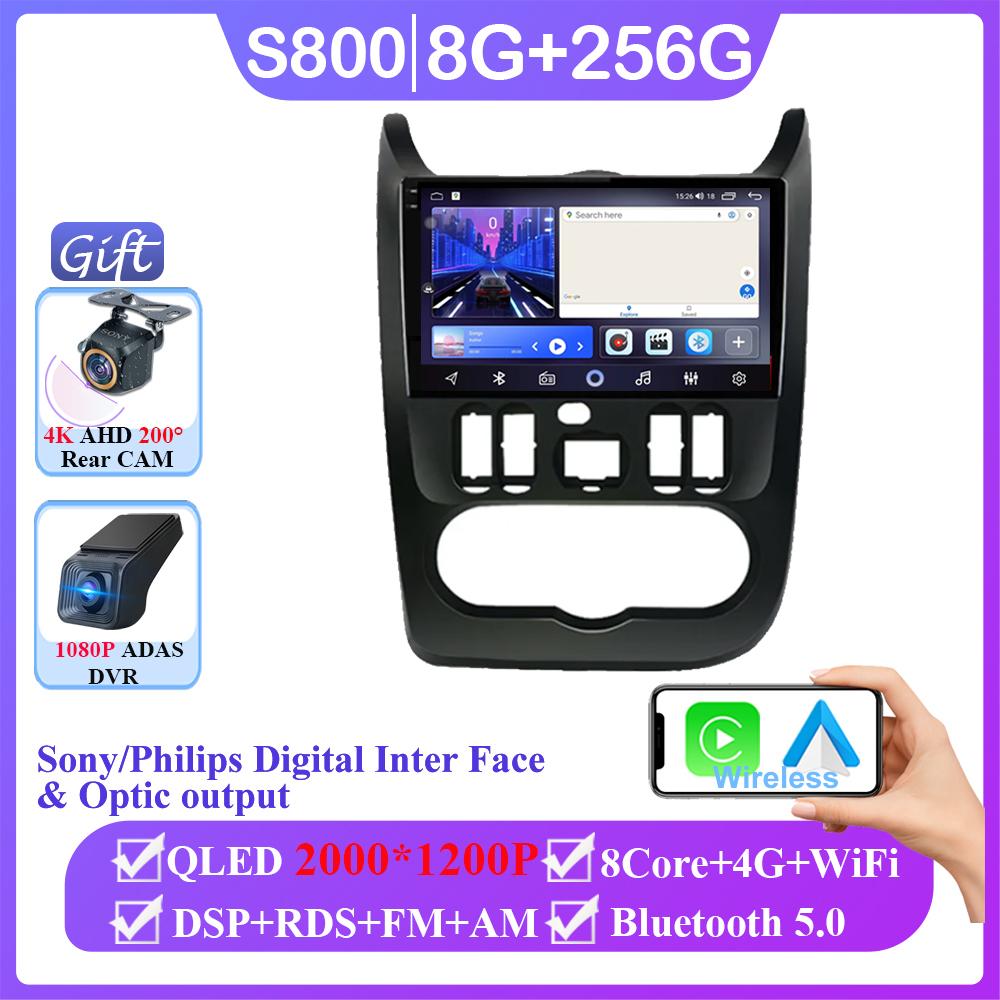 Android 14 For Renault Logan 1 Sandero 2009 - 2015 For Lada Largus Lergus 2012-2020 for Dacia Duster 2010-2017 Auto Radio Player