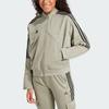 Adidas Tiro Material Mix Track Jacket With Stand-Up Collar And Long Sleeves Women Jacket Pebble-Grey IS4578