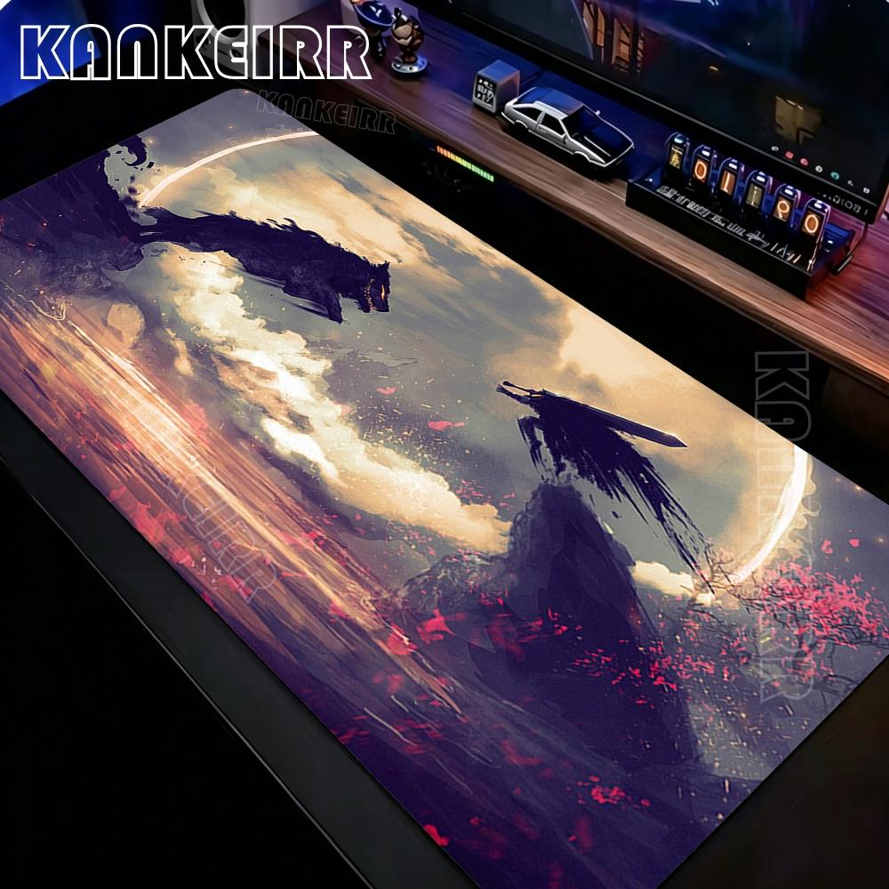 Berserk Guts Anime Mouse Pad Long Desk Pads Large Computer Office Game Table Mats Xxl Rubber Antislip Gaming Keyboard Mousepads