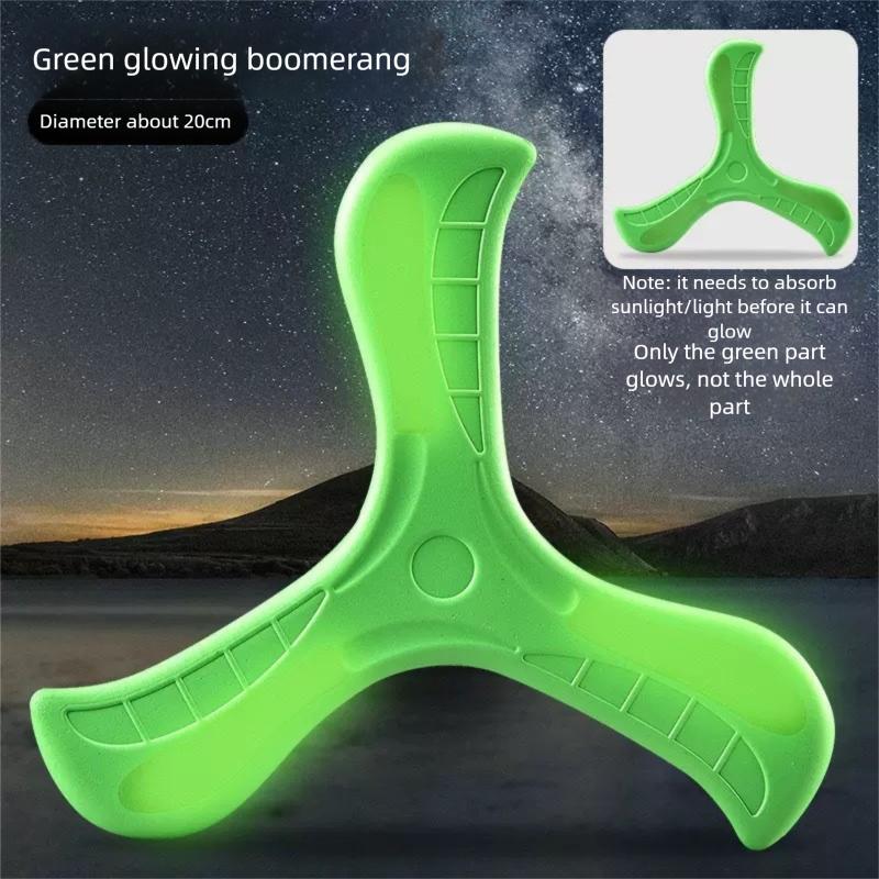 Glow In Dark Three Leaf Boomerang Flying Back Soft Rubber Unbreakable Boys Toy Boomerang Flying Disc Children Stress Relief Toy
