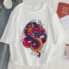 Damen Harajuku Y2K Oversized T-Shirt Drache Goth Anime Grafik-T-Shirt Vintage pro Choice Sommer Poly-Baumwoll-Set Oberteile