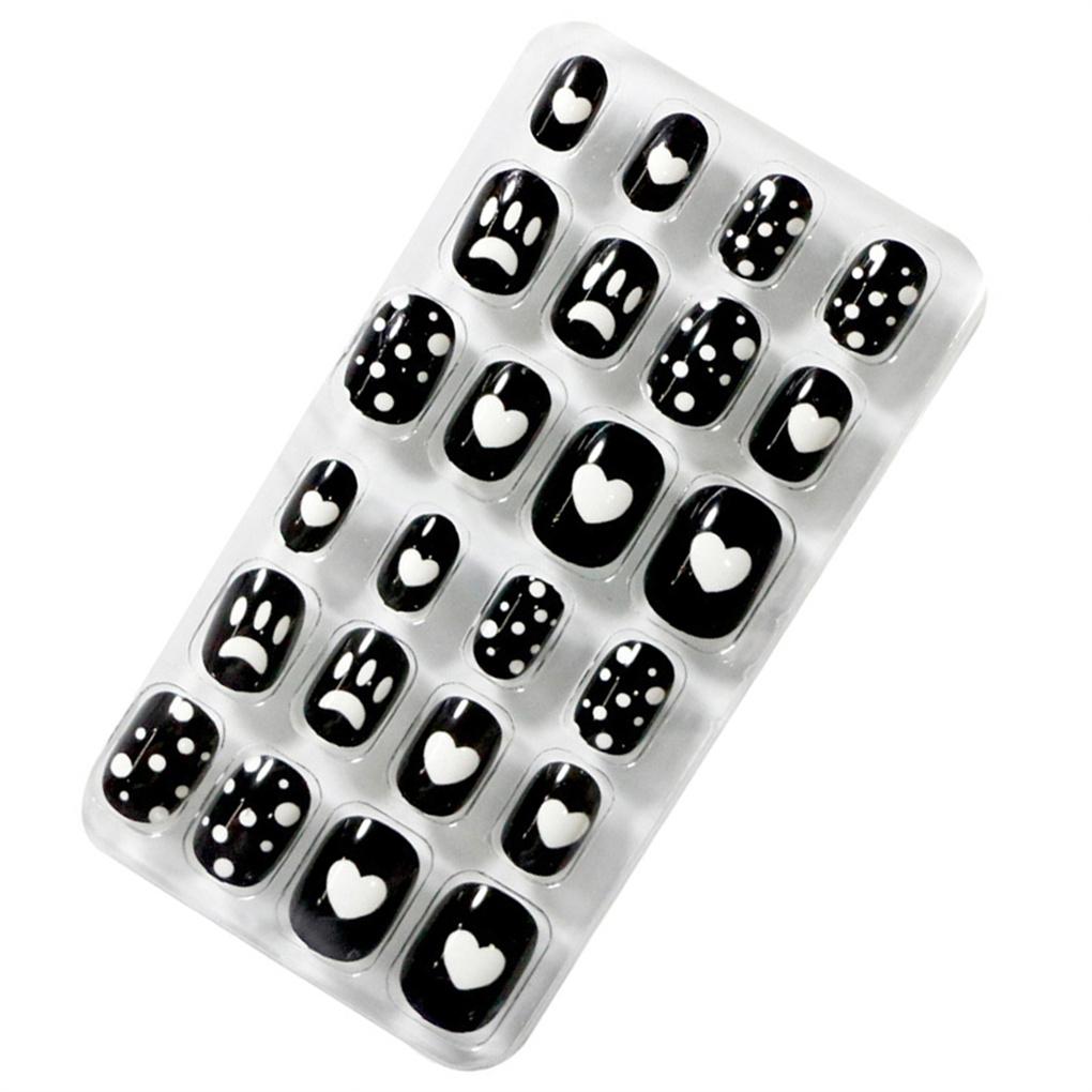 

1 Набір Дитячі Нігті Середньої Довжини Пилки Матові Накладні Наклейки Однотонні Художні Наклейки Салонне Приладдя Дитячий Манікюрний Набір