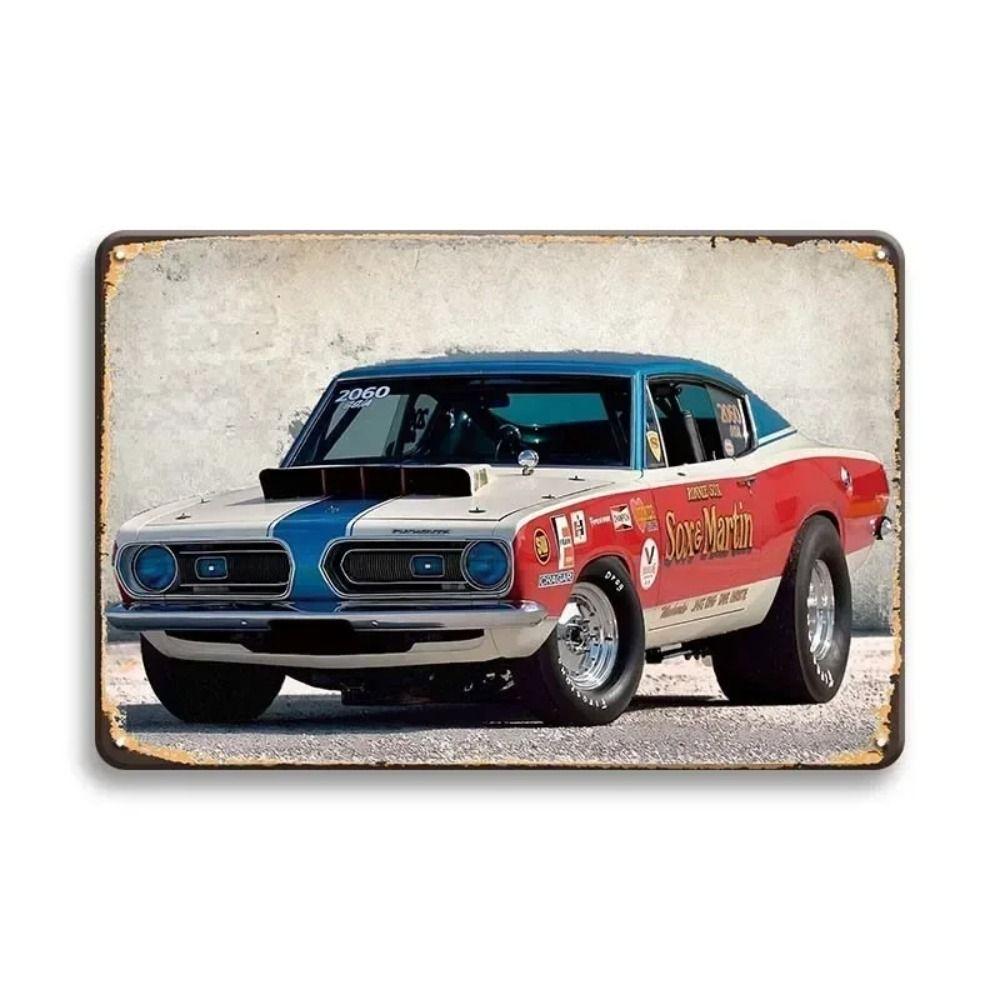 Cartello Murale in Metallo Bar Garage, Placca Decorazione Interni Auto 20x30cm