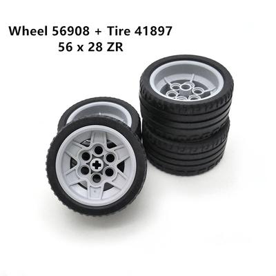 Duhová prasátko MOC Díly Kolo 56908 + 41897 Pneumatika 56 x 28 ZR High-Tech Kompatibilní Kostky DIY Stavebnice Částice Dětská Hračka Dárek