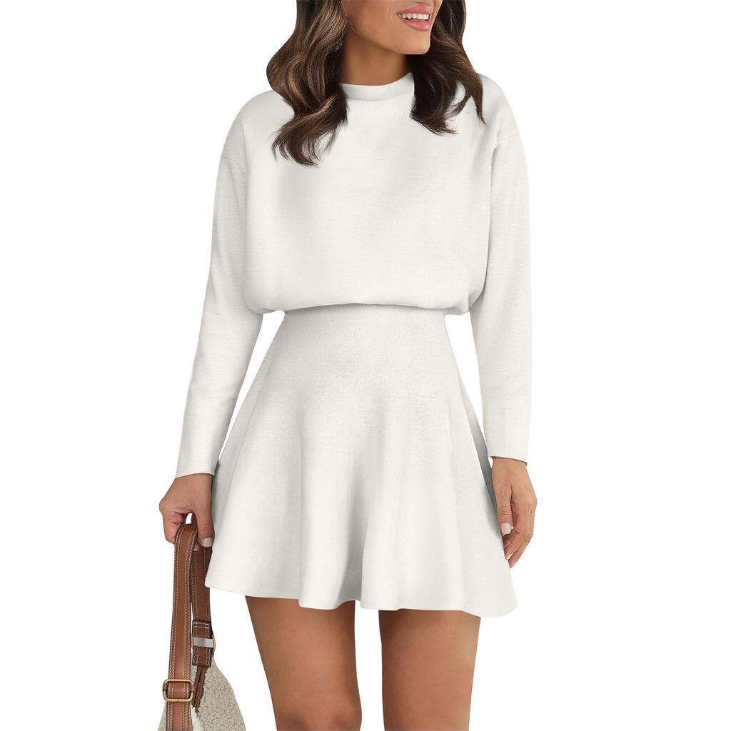 Women's Casual Sportswear Set, Elegant Knitted And Winter Dress