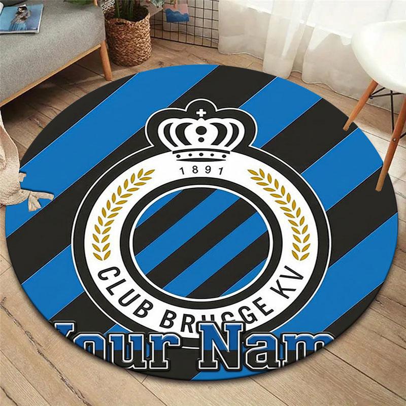 Club Brugge KV Custom Name Round Area Rug,Carpet Rug for Living Room Bedroom Sofa Playroom Decor,Non-slip Floor Mat