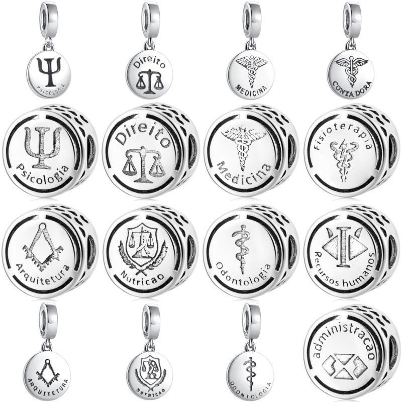 Brand New Psychology Medicine Contadora Pendant Bead Component Do It Yourself Bead Components Compatible With Charm Bead Components Copper Metal