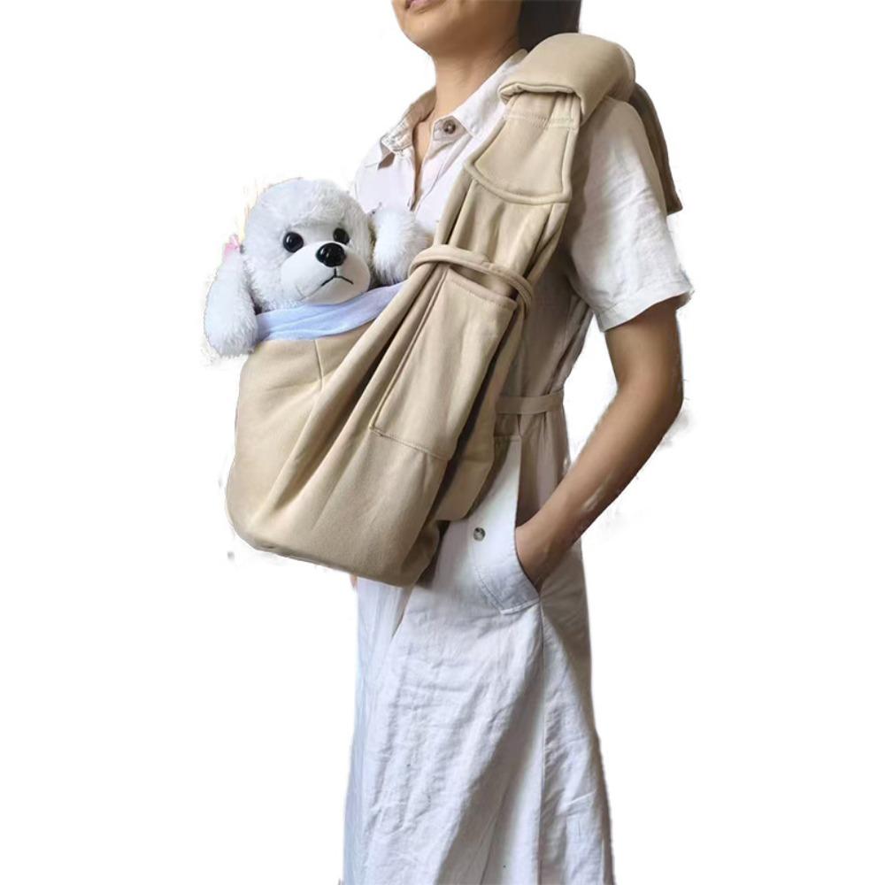 

Comfortable Puppy Sling Carrier Hands Free Pet Crossbody Bag New Small Dog Sling Carrier Outdoor хаки