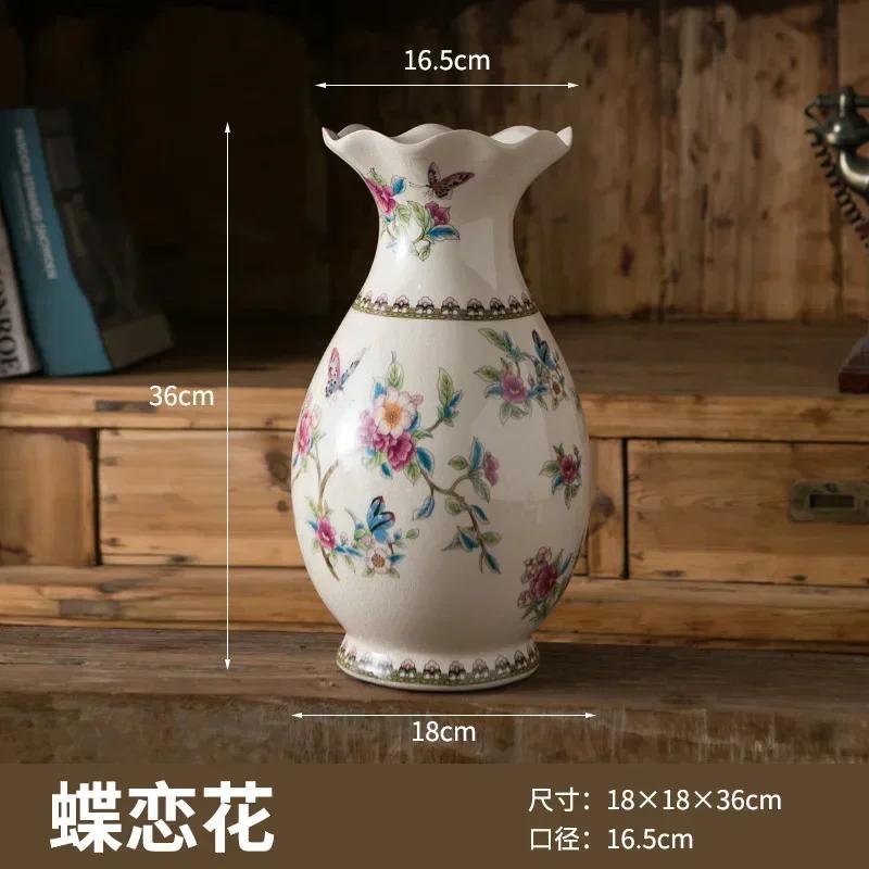 

Керамическая ваза в стиле ретро, гостиная, цветочная композиция, флористика, земля, настольные украшения, оригинальность, украшение дома