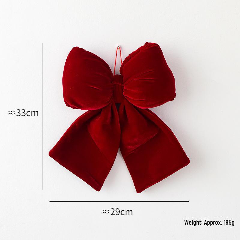 Large Red Velvet 3D Christmas Bow Pendant Ornament