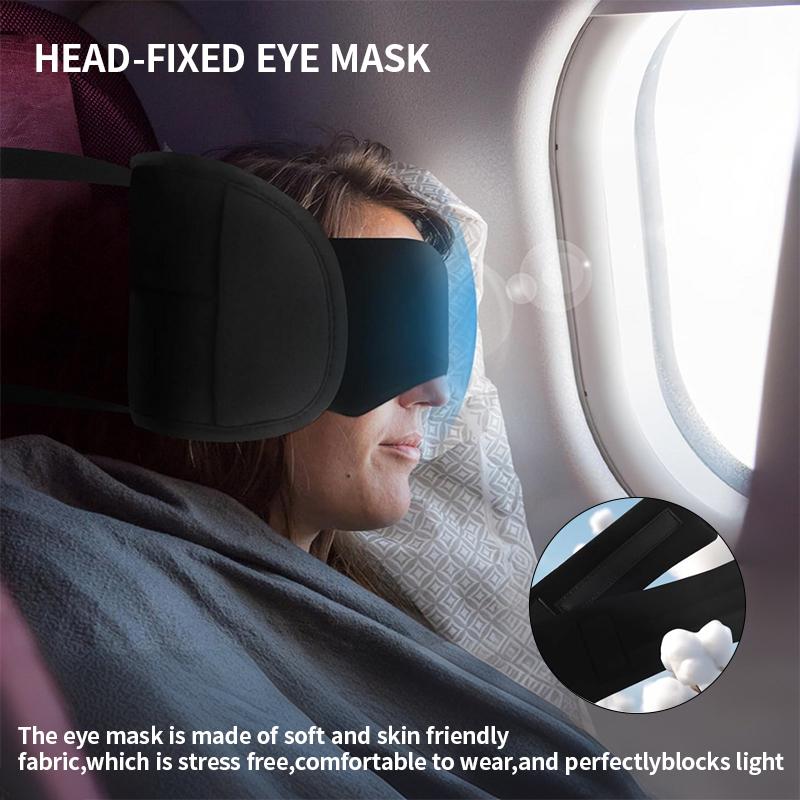 Reise Nackenkissen mit Schlafmaske Schlafunterstützung Multifunktionale Integrierte Schlafmaske Tragbar Faltbar für Flugzeug Auto Reisen