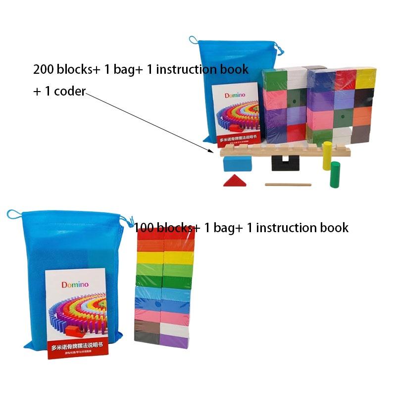 Colorful Dominoes Educational Toy For Boys Wood Material Brain Teaser Early Learning Intellectual Development 120 Pieces