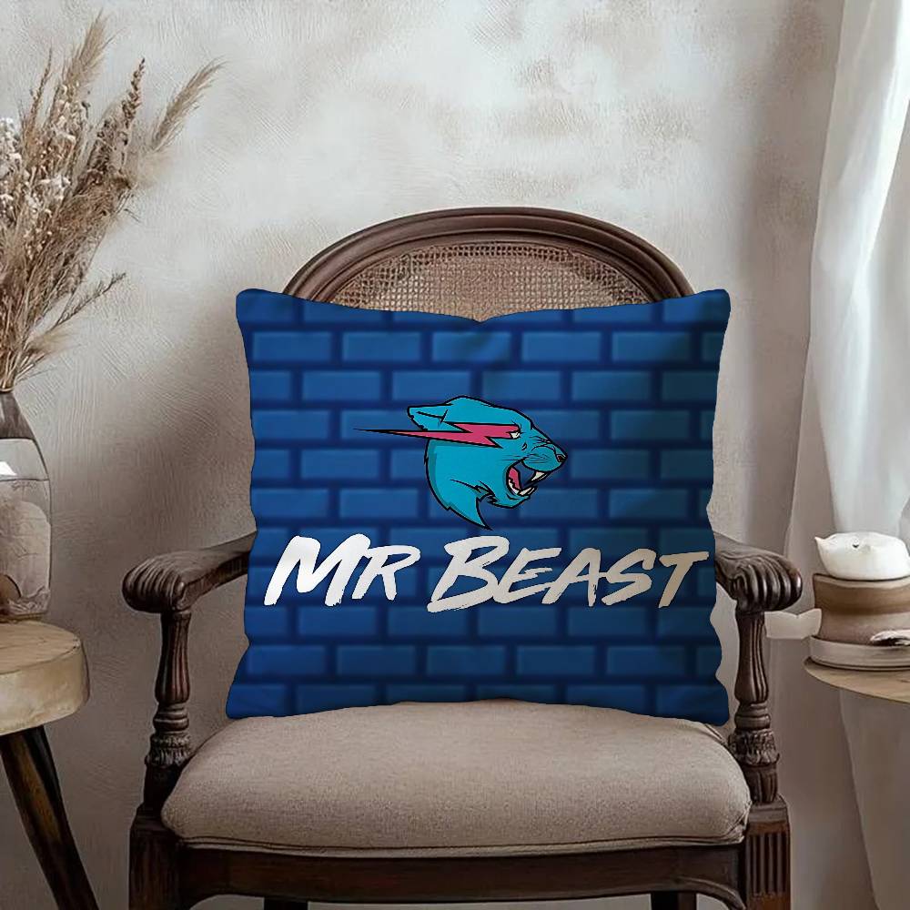 Logo M-Mr cool Beast Cushion Cover Car Throw Pillow Case For Sofa Car Christmas Gift 40x40cm 45x45cm