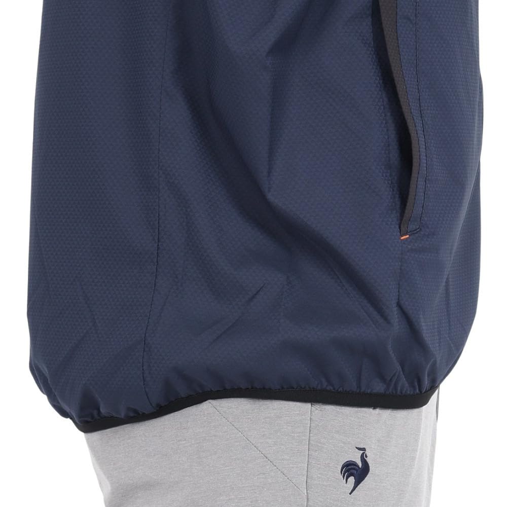 Le Coq Sportif Golf Stretch Forcer a classic jacket with detachable and windproof and Navy Size Men's Blouson, 2-way water-repellent, sleeves,