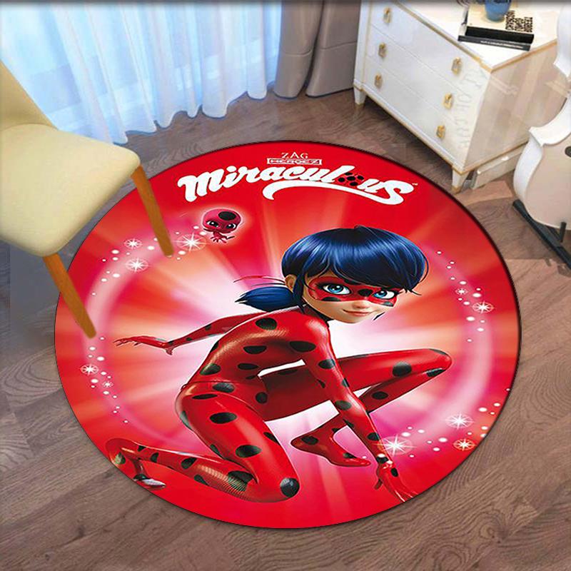 Miraculous Printed Round Rug Carpet Chair Rug Area Rug Entryway Doormats,for Office Chair Living Room Bedroom Kitchen Room.