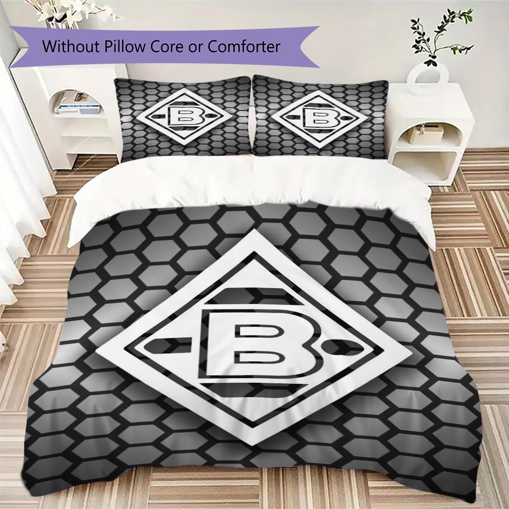 Borussia Pattern Bedding uilt Set uilt Cover Pillowcase Home Decoration Birthday Gift (1 * duvet cover + 2 * pillowcase without core)19