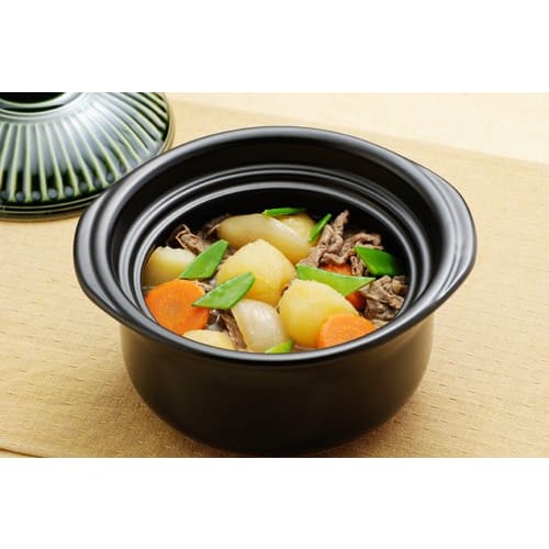 Banko Ware Ginpo Pottery Chrysanthemum Design Rice Pot (3-cup Capacity, Candy Glaze)