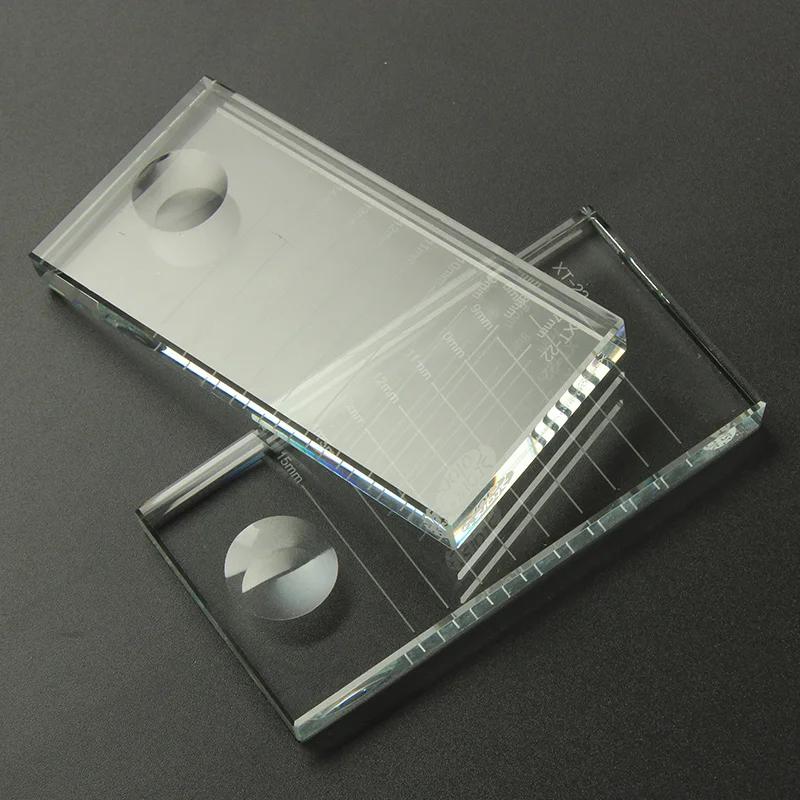 Eyelash Extension Pallet Crystal Glass U Curved/Straight Stand False Eyelashes Holder Transparent Glue Tray Beauty Makeup Tool