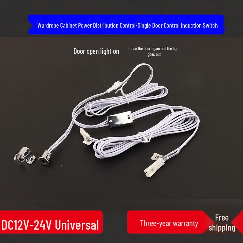 LED Strip Light with Induction Control for Wine Cabinets and Wardrobes, DuPont Interface, 12V Transformer Included