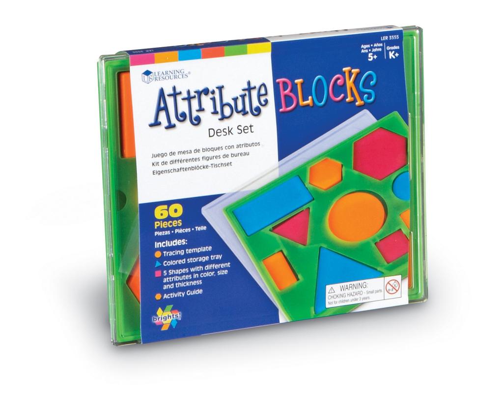 Learning Resources Shape and Pattern Blocks for 60 Authentic Toddlers, Sorting, Bright, Plastic, Pieces, LER3555,