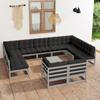 Day and Night - Day and Night 12-piece Garden Furniture Set with Gray Pine Wood Cushions
