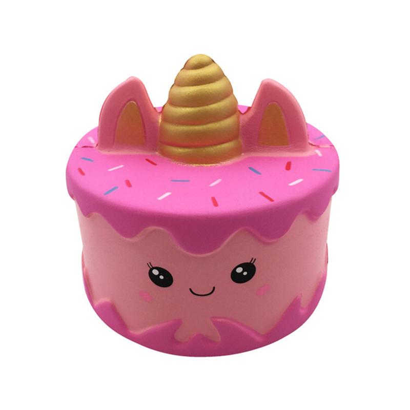 Creative Cartoon Cute Unicorn/Deer Slow Rebound Cake Soft Squeeze Toy Children's Fun Stress Relief Toys Boys Girls Birthday Gift