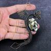 Natural Buffalo Turquoise Handmade Copper Wire Wrap Dragon Pendant 4.5" O8f94