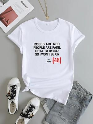 Classic White Cotton Tee with Round Neck for Women