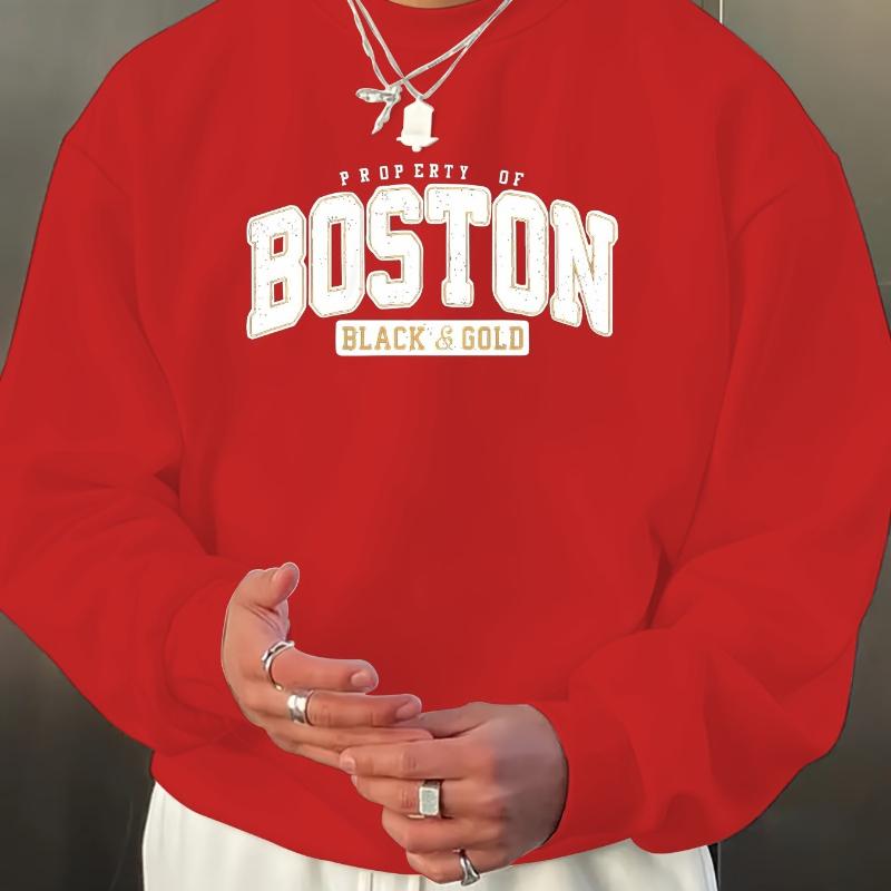 

Мужской свитшот с круглым вырезом, теплая флисовая подкладка, идеально подходит для зимних поездок на работу и встреч XXL красный