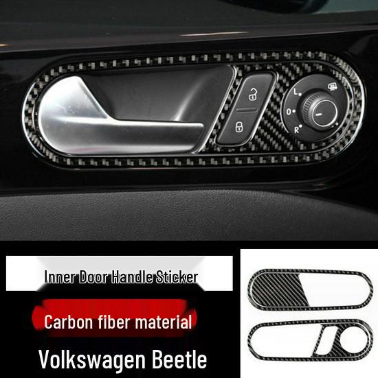 Carbon Fiber Interior Gear Shift Door Handle Patch for Volkswagen New Beetle Center Console
