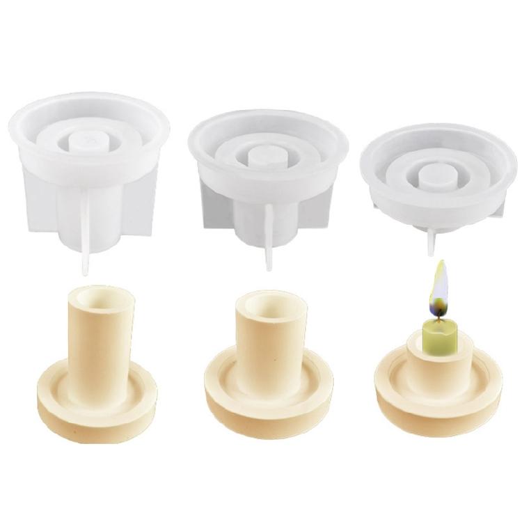 Round Pillar Candle Holder Candlestick Epoxy Resin Moulds Pillar Candle Holder