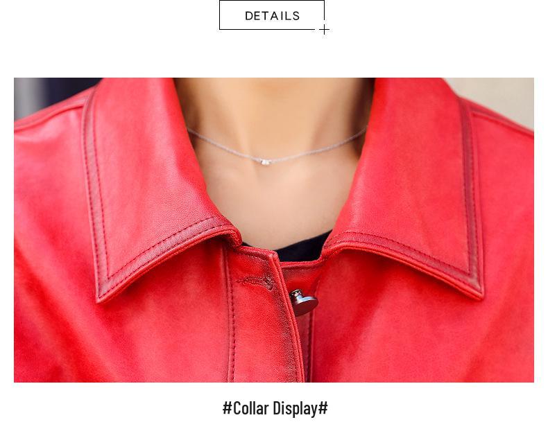 Women's Lambskin Leather Motorcycle Jacket, Slim Fit, Short Style, Lapel Design, Ideal for Petite Sizes.