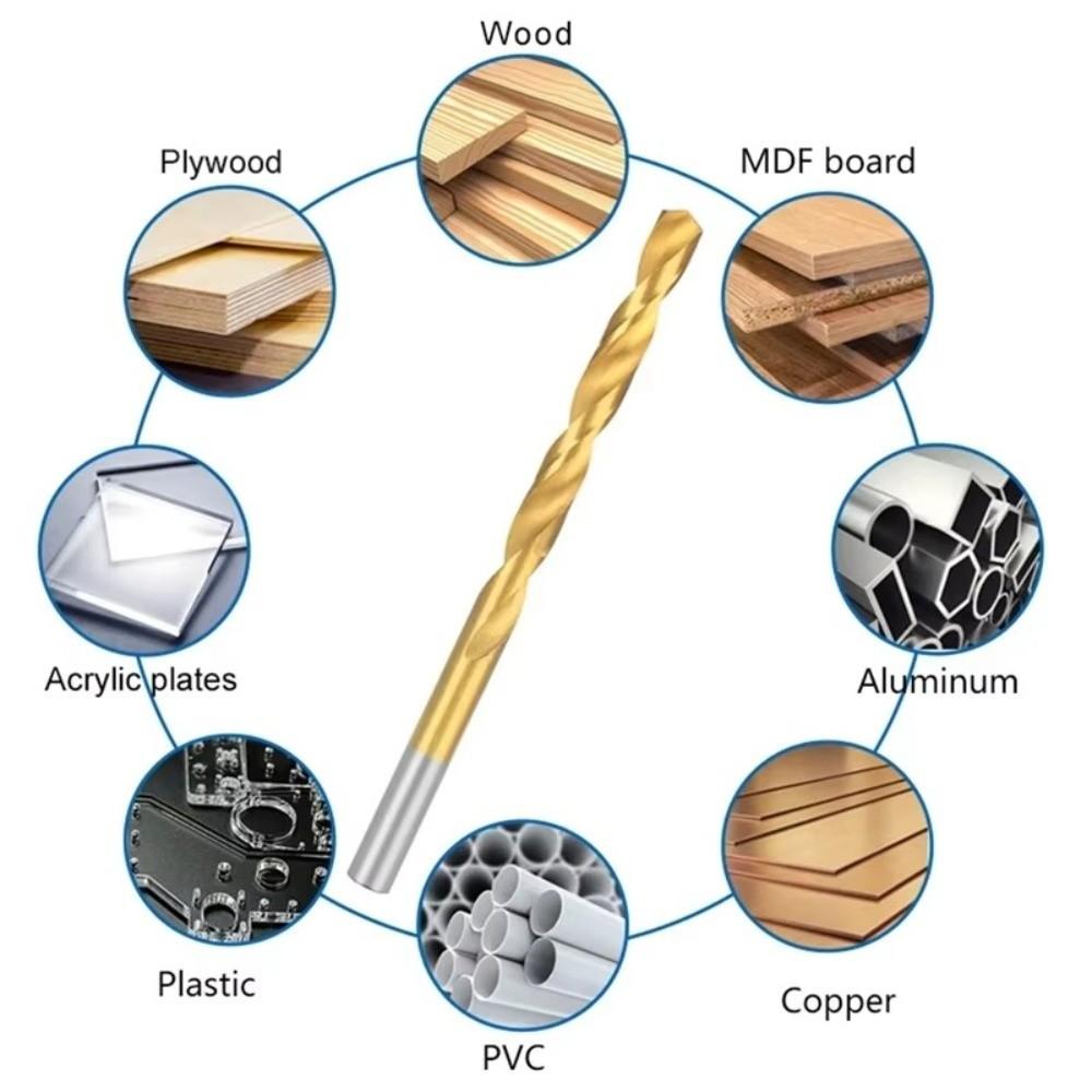 Multifunctional 13-piece Titanium-plated Twist Drill Portable Hand Drill Punching Tool