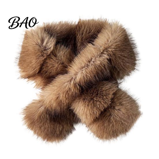 Warm Neck Gaiter for Autumn Faux Mink Wrap Scarf Women, Double-Sided Plush Warmer, Formal Evening Thick Winter Fur Collar, Luxury Soft Stylish Outfit