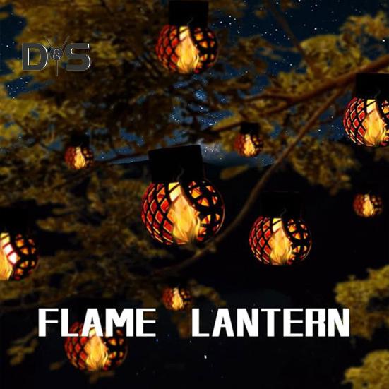 Solarna Mini Wisząca Lampka Płomień Łatwa w Instalacji Wodoodporna Automatyczne Włączanie/Wyłączanie Energooszczędna LEDowa Latarnia Solarna Dekoracja Ogrodu