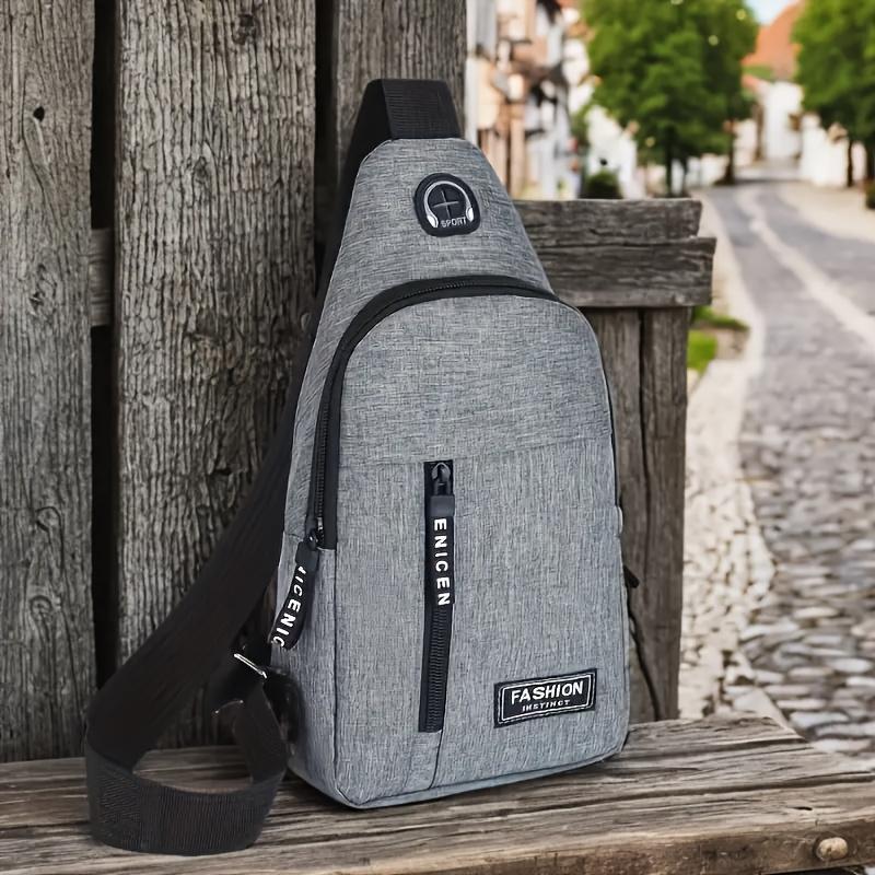 1pc Multipurpose Oxford Cloth Messenger Bag - Large Capacity, Shoulder Bag for Travel & Work, Black with Adjustable Strap, Travel Essentials Bag