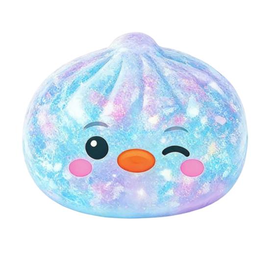 Cartoon Dumpling Squeeze Toy with Glitter, Stress Relief Dough Stress Ball Fidget Toy, Soft Simulated Steamed Bun Sensory Toy