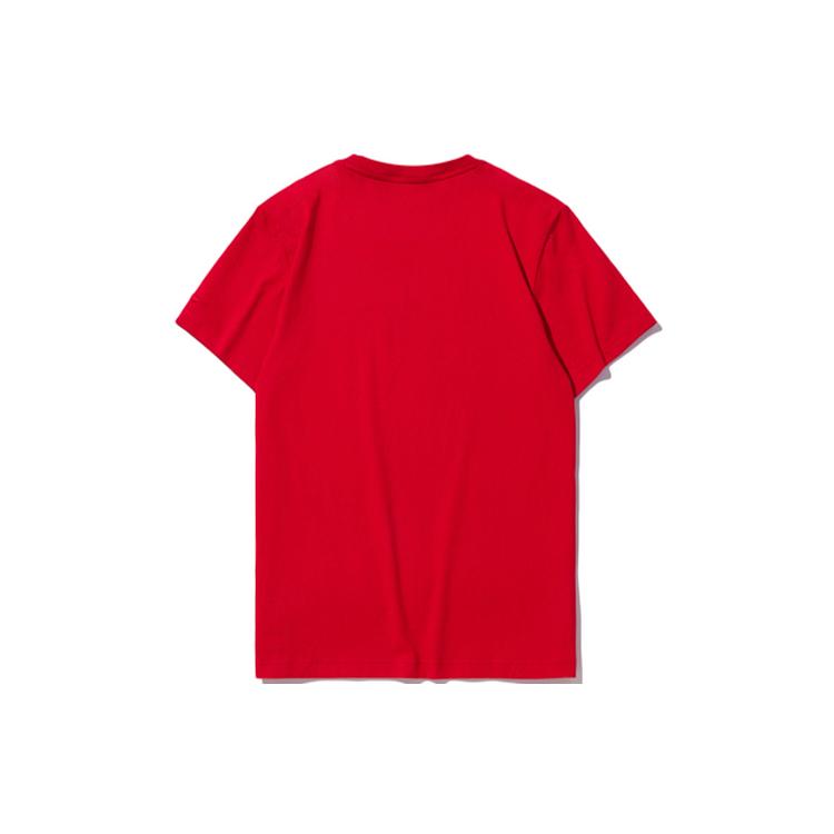 Li Ning Sports Fashion Collection T Shirts Unisex Red Crew Neck Moderate Straight Fit AHSQ639-3
