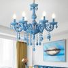 New modern macaron crystal chandelier pink / blue / green children's room bedroom living room decoration lamps