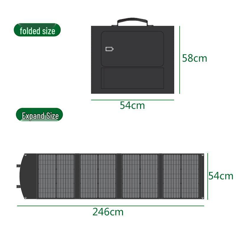200W Foldable Solar Panel Bag for 1200W Outdoor Power Supply During Outages