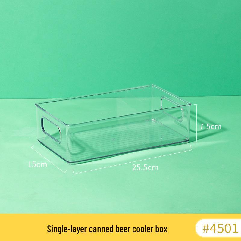 

Japanese Transparent Pull-Out Beverage Organizer for Cans in Refrigerator