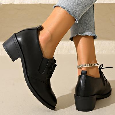 Frühlings- und Sommer-Schuhwerk Bequem und Leicht Übergröße Schnürschuhe mit Dicken Absätzen Einzelne Schuhe und Damenschuhe