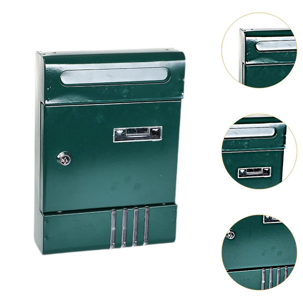 Wall Mounted Mailbox Postbox Lockable with 2 Keys Drop Decorative Minimalist Newspaper Letterbox for External Door