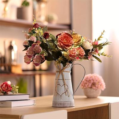 Metallvase im rustikalen Stil, originelle Milchkannenvase, Shabby-Chic-Vase zur Heimdekoration