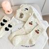 5 Paar Damen Baumwolle Mid-Calf Socken Cartoon Niedlich Preppy Stil Schweißabsorbierend Sommersocken für Damen