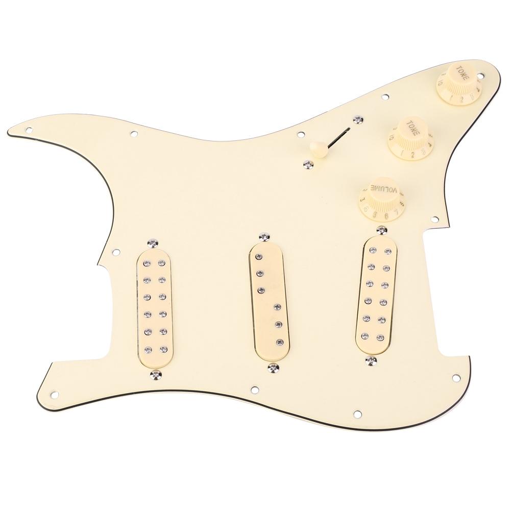 SSS29 Beige Plastic Electric Guitar Loaded Pickguard Pickup Loading Pick Guards Set
