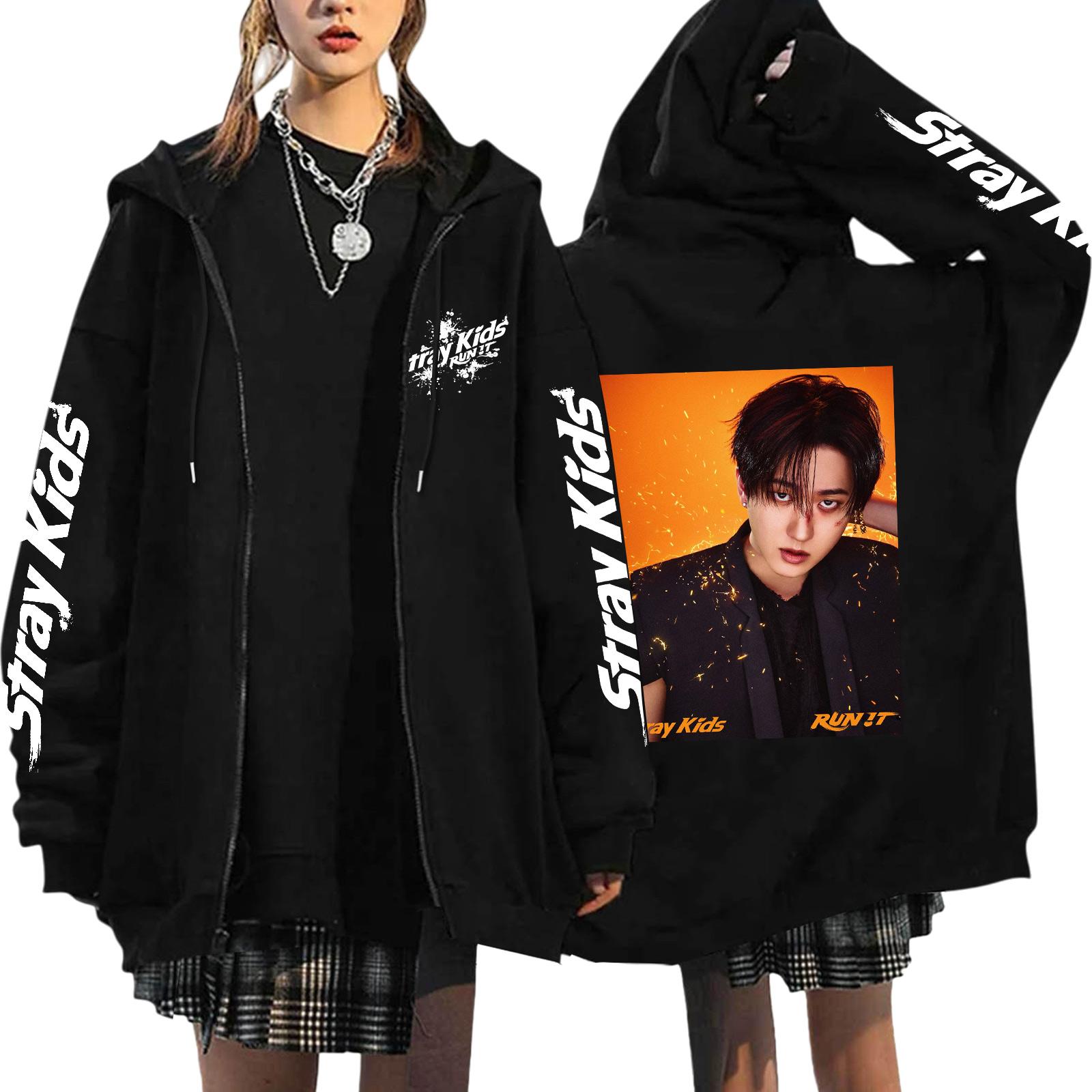 Graphic Print Hoodie Zip Up Oversized Hooded Sweatshirt Casual Streetwear XXXL оранжевый
