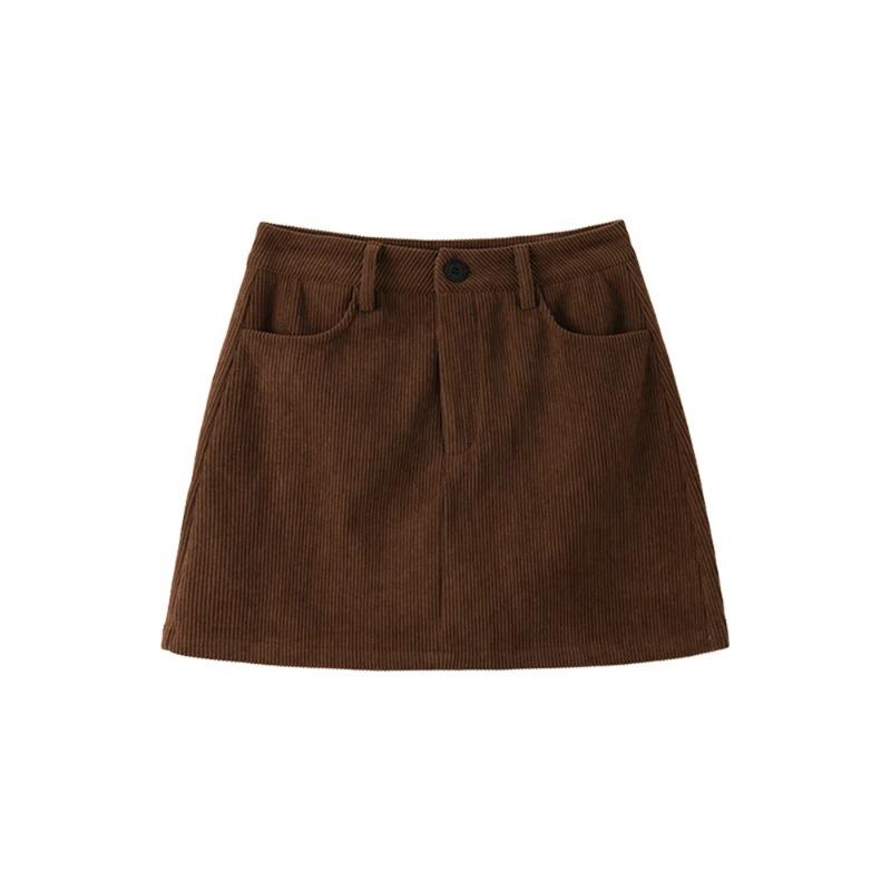 Spring Corduroy Mini Skirt Burgundy Women Brown Vintage A Line Short Skirts Short Corduroy Beige