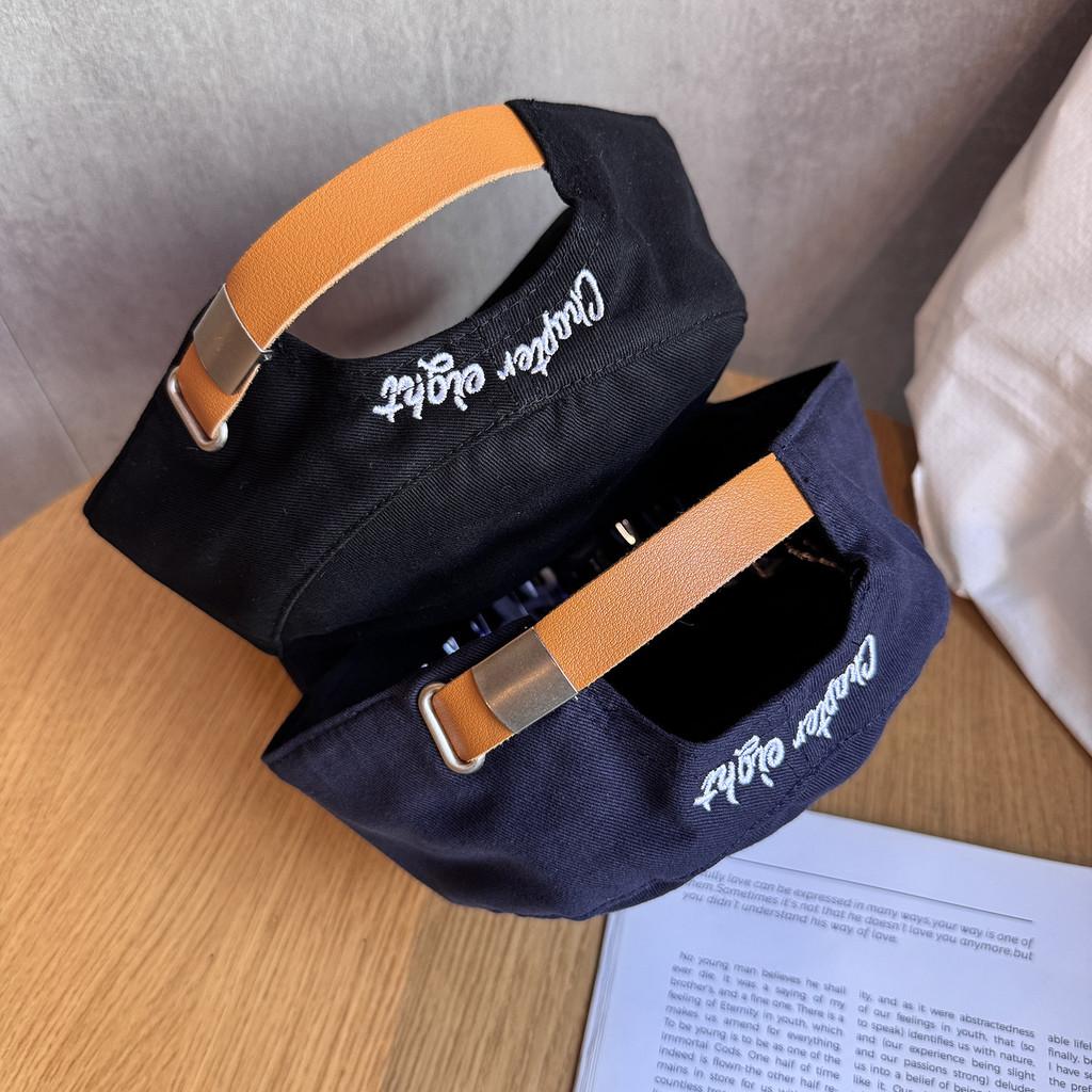Embroidery Black Retro Cotton Cap Letter Design Breathable Material Streetwear