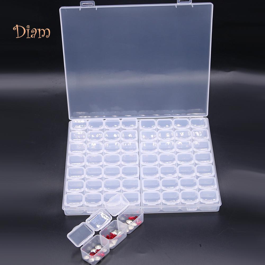 Fetong 56 Grid Clear Storage Case Nagel Schmuck Werkzeugkasten mit Deckel Display Container